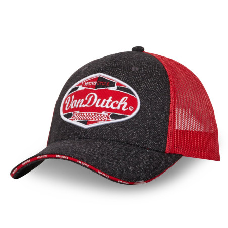 Casquette-par-VonDutch-Gris-Rouge-Trucker-Snapback-Tweed-MIXED-ref-VD-MIXGREY03