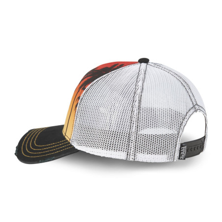 Casquette-Von-Dutch-couleur-Orange-Noir-Blanc-Trucker-Snapback-Visière-Usé-SUBLI-ref-VD-SUBL05