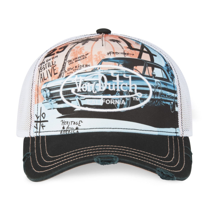 Casquette-Von-Dutch-couleur-Blanche-Noir-Trucker-Snapback-Visière-effet-Usé-SUBLI-ref-VD-SUBL-03