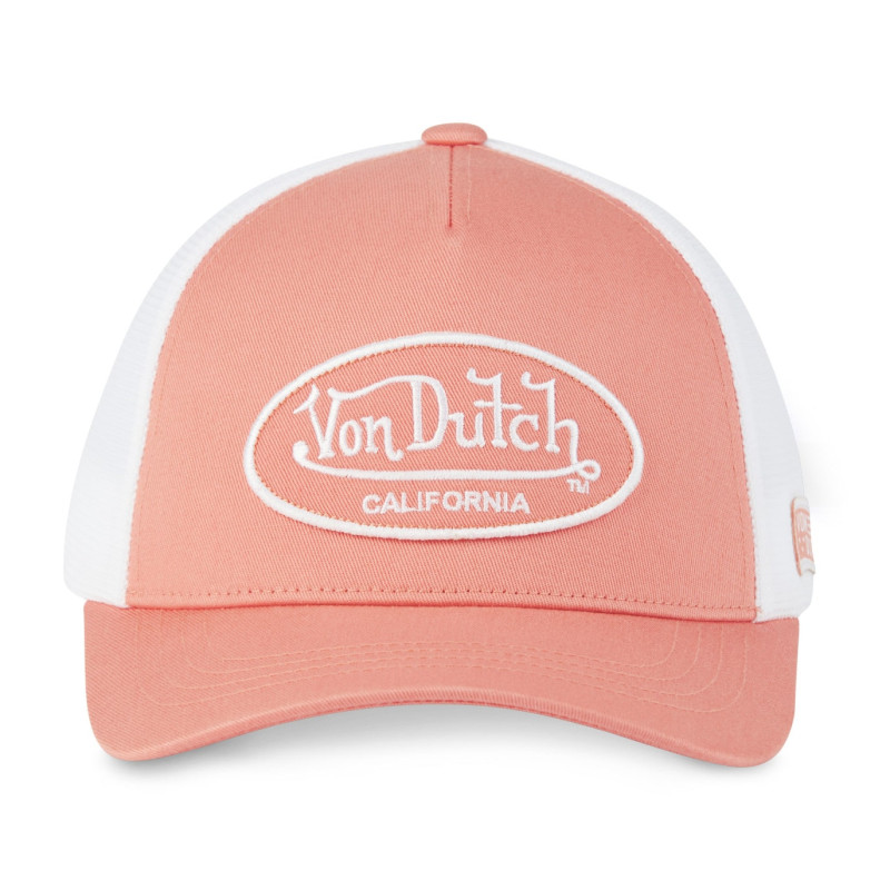 Casquette-Von-Dutch-Rose-Poudré-Filet-Trucker-Blanc-Boucle-LOF-ref-VD-LOF-B25