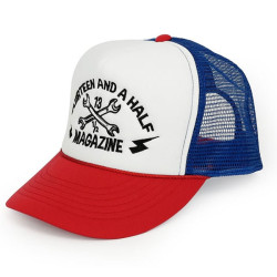 Casquette-13-1-2-MAGAZINE-Trucker-Rouge-blanc-et-bleu-ref-300135