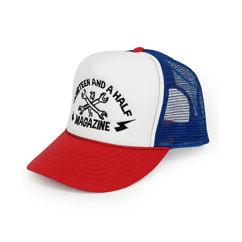 Casquette-13-1-2-MAGAZINE-Trucker-Rouge-blanc-et-bleu-ref-300135