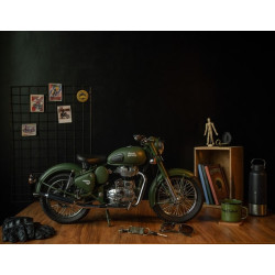 Maquette-Royal-Enfield-Classic-500-échelle-1-3-Battle-Green-ref-RLCSMO220092