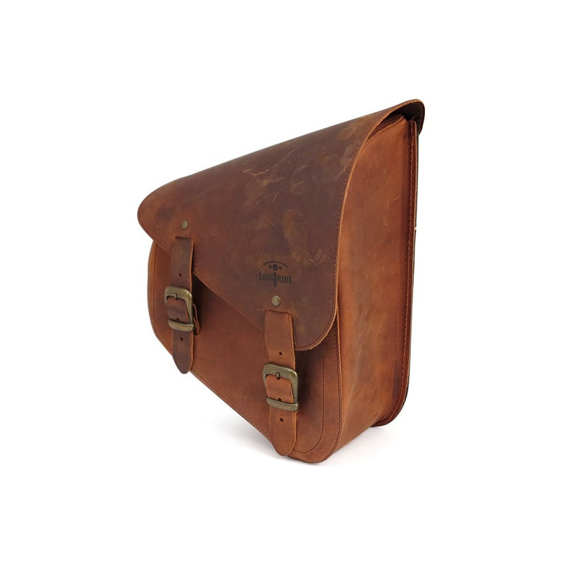 Sacoche-de-cadre-en-cuir-Lisse-marron-par-Longride-pour-Sportster-ref-986385