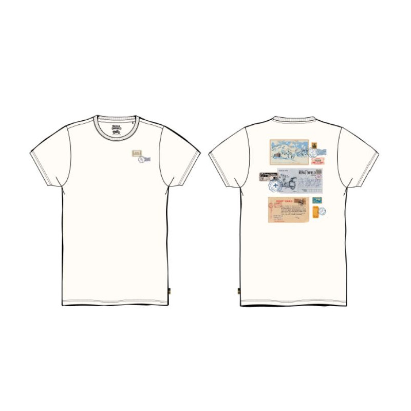 T-Shirt-Cartes-Postales-Royal-Enfield-Blanc-ref-RLATSA242670
