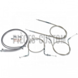 Kit de câbles Baron guidon 12"-14" Acier pour Yamaha XVS1300A Dragstar de 2007 à 2017