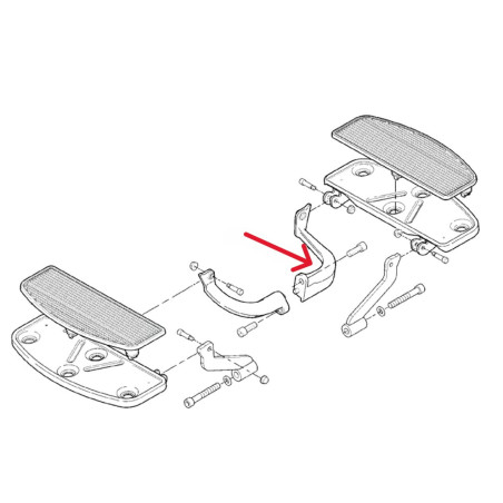 Support-de-marche-pied-arrière-gauche-Harley-pour-Touring-ref-50622-09A