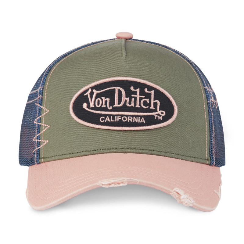 Casquette-Vondutch-Rose-Trucker-Snapback-effet-Usé-Patch-Brodé-USED-ref-VD-USED-03