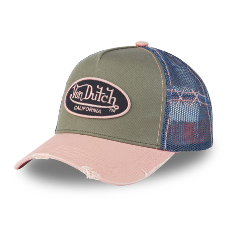 Casquette-Vondutch-Rose-Trucker-Snapback-effet-Usé-Patch-Brodé-USED-ref-VD-USED-03
