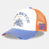 Casquette-Von-Dutch-Orange-et-Bleue-Trucker-Snapback-effet-Usé-CREW-ref-VD-CREW-34