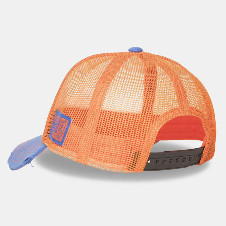 Casquette-Von-Dutch-Orange-et-Bleue-Trucker-Snapback-effet-Usé-CREW-ref-VD-CREW-34