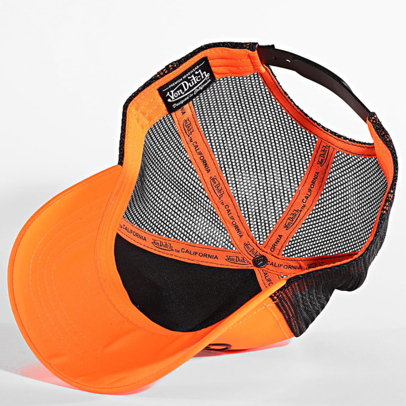 Casquette-Von-Dutch-Orange-fluo-Noir-Trucker-Snapback-FLUO-ref-VD-CB-FLU-O