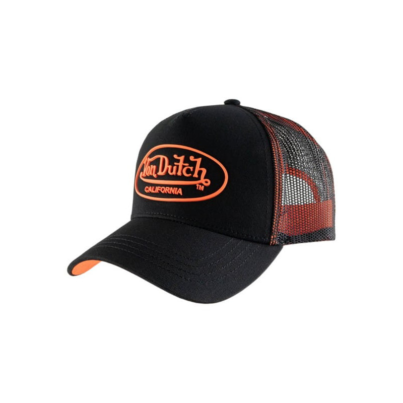 Casquette-Von-Dutch-Noir-Orange-fluo-Trucker-Snapback-DOM-ref-VD-DOM-0