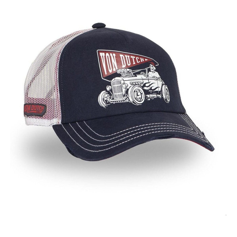 Casquette-Von-Dutch-Bleue-Marine-Trucker-Snapback-effet-Usé-CREW-ref-VD-CREW26