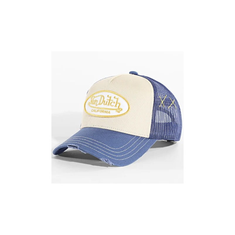Casquette-Von-Dutch-Jaune-Trucker-Snapback-effet-Usé-USED-ref-VD-USED13