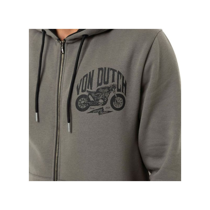 Sweat-à-capuche-Zippé-Gris-FREE-Homme-Von-Dutch-ref-VD-FREE-AN
