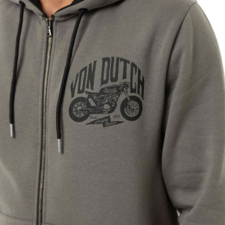 Sweat-à-capuche-Zippé-Gris-FREE-Homme-Von-Dutch-ref-VD-FREE-AN