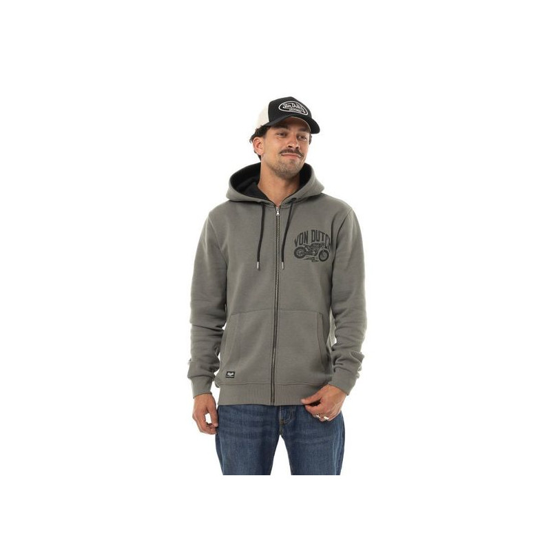 Sweat-à-capuche-Zippé-Gris-FREE-Homme-Von-Dutch-ref-VD-FREE-AN