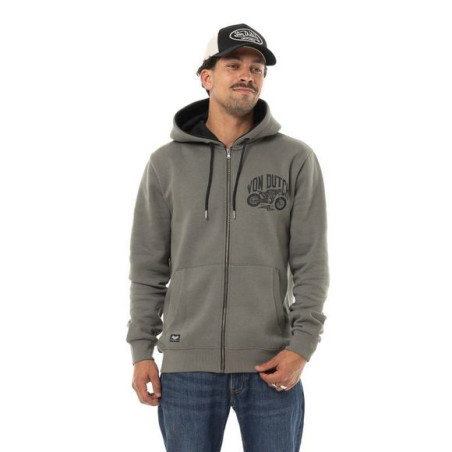 Sweat-à-capuche-Zippé-Gris-FREE-Homme-Von-Dutch-ref-VD-FREE-AN