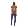 Tee-Shirt-Von-Dutch-Marron-coupe-Régular-Col-V-effet-Flammé-BURN-Femme-ref-VD-BURN-BR