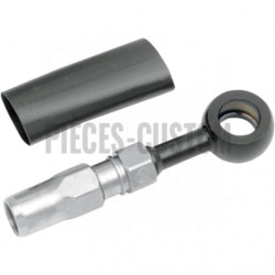 Raccord Banjo Noir et Chrome 180° diamètre 10mm