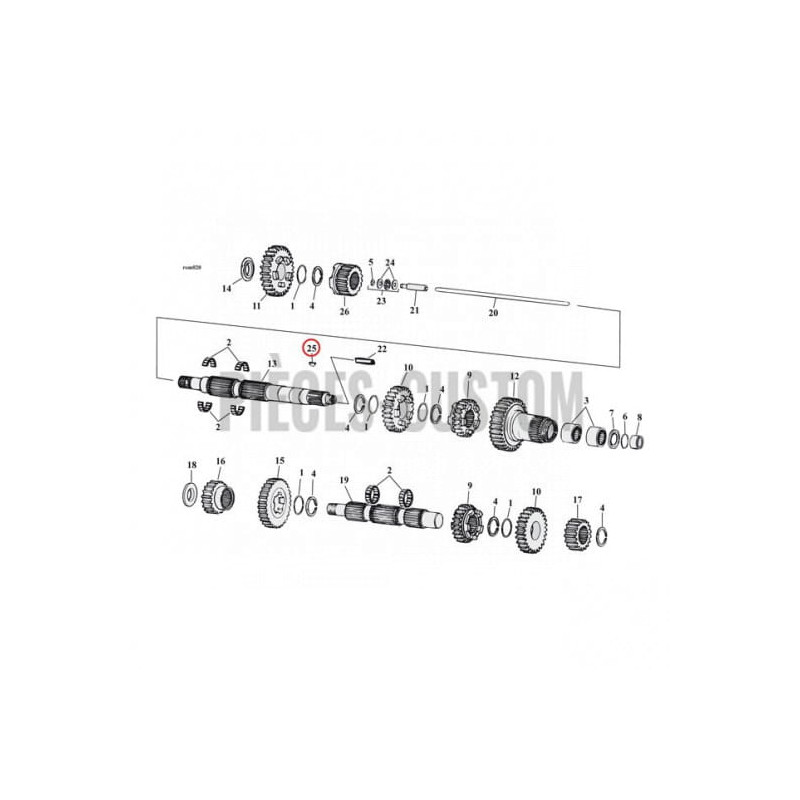 Clavette-de-noix-d-embrayage-pour-Big-Twin-de-1985-à-1989-ref-56308