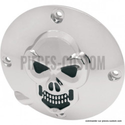 Cache-embrayage-Skull-chromé-pour-Sportster-de-1994-à-2003-ref-11070034