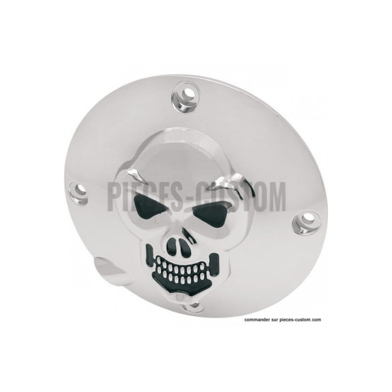 Cache-embrayage-Skull-chromé-pour-Sportster-de-1994-à-2003-ref-11070034