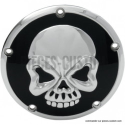 Trappe-embrayage-Skull-noir-et-chrome-pour-Big-Twin-de-1999-à-2018-ref-11070327