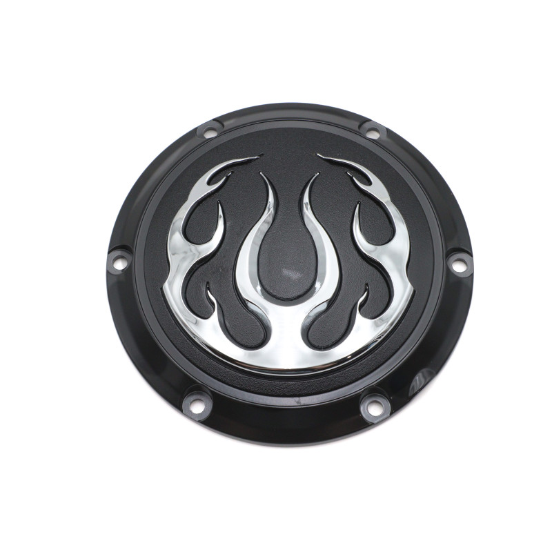 Trappe-d-embrayage-Flammée-noir-et-chrome-pour-Sportster-de-2004-à-2020-ref-42-0469