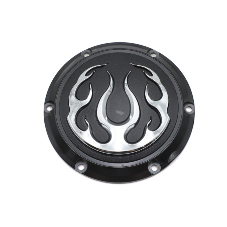 Trappe-d-embrayage-Flammée-noir-et-chrome-pour-Sportster-de-2004-à-2020-ref-42-0469