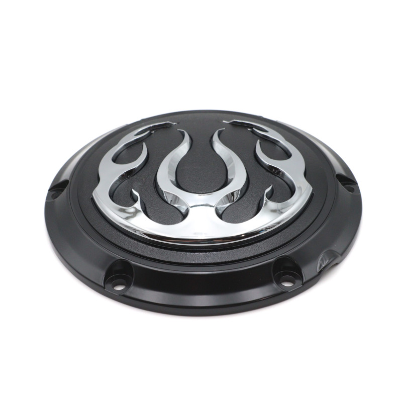 Trappe-d-embrayage-Flammée-noir-et-chrome-pour-Sportster-de-2004-à-2020-ref-42-0469
