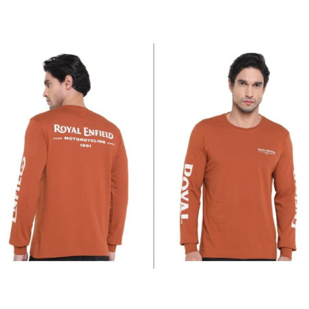 Tee-Shirt-MOTOSPORT-RUSTY-manches-longues-Ocre-clair-Royal-Enfield-ref-RLATSA260170