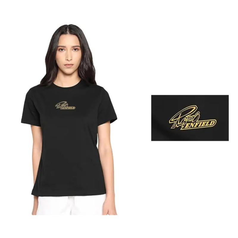 Tee-Shirt-Signature-noir-pour-Femme-Royal-Enfield-ref-RLATSA260242