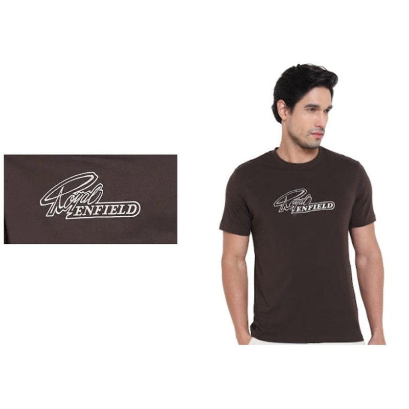 T-Shirt-Signature-marron-Royal-Enfield-pour-homme-ref-RLATSA260082