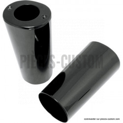 Caches-tubes-de-fourche-noir-brillant-pour-Touring-et-Softail-FLST-de-1999-à-2017