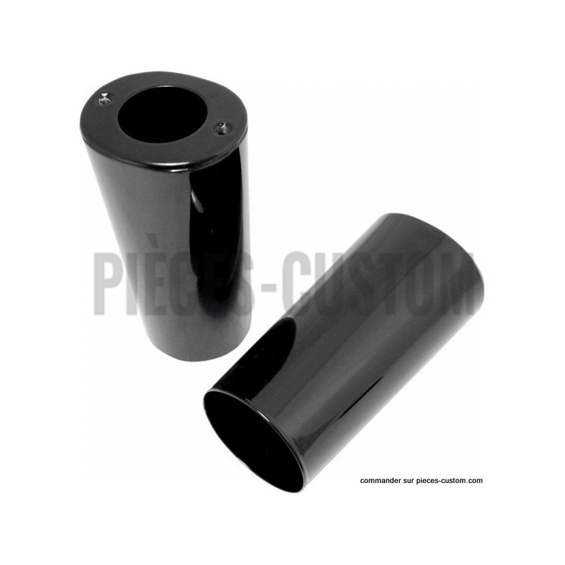 Caches-tubes-de-fourche-noir-brillant-pour-Touring-et-Softail-FLST-de-1999-à-2017