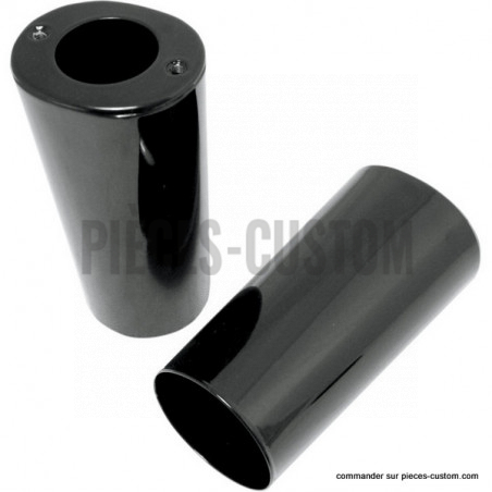 Caches-tubes-de-fourche-noir-brillant-pour-Touring-et-Softail-FLST-de-1999-à-2017
