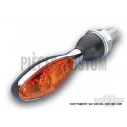 Mini Clignotant flexible Kellermann chromé avec cabochon orange