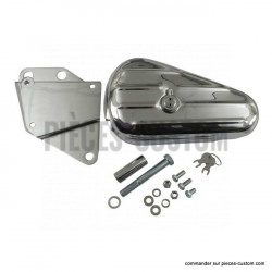 Boite à outils chromé coté gauche pour Softail de 1984 à 1999