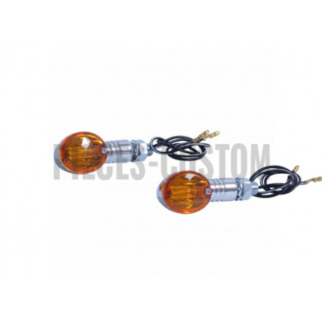 Clignotants-Cateye-Chromé-cabochon-orange