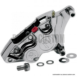Etrier avant droit PM 4 pistons Chrome pour Touring et Vrod 2008 à 2018