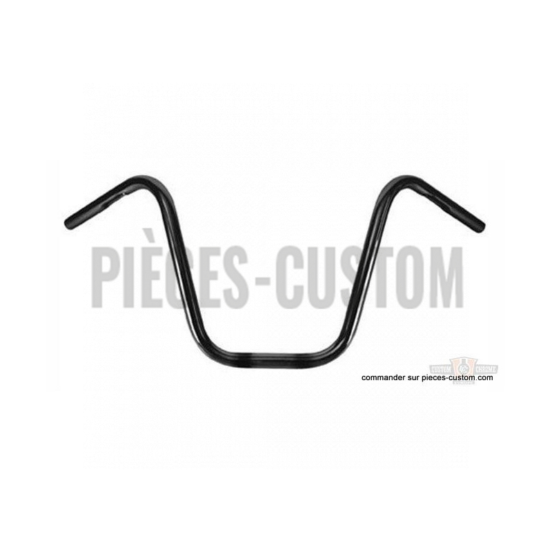 guidon-1"-ape-hanger-hauteur-12"-etroit-noir