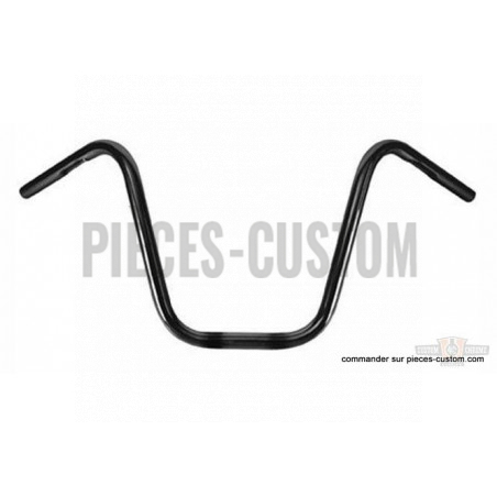 guidon-1"-ape-hanger-hauteur-12"-etroit-noir