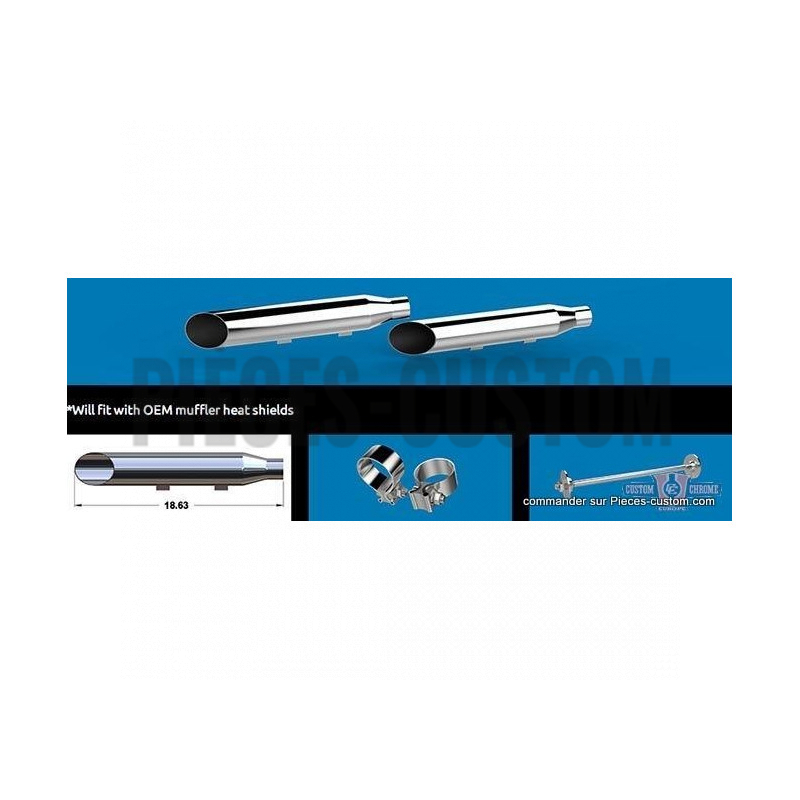 Silencieux-3"-HP+-Slash-Chromé-pour-Sportster-de-2014-à-2020