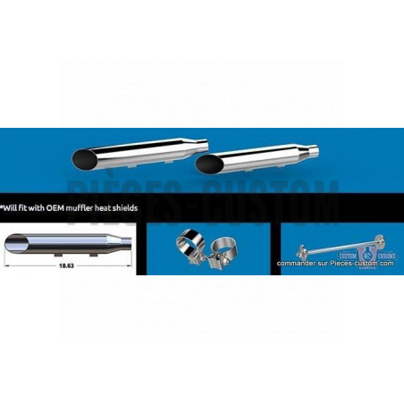 Silencieux-3"-HP+-Slash-Chromé-pour-Sportster-de-2014-à-2020