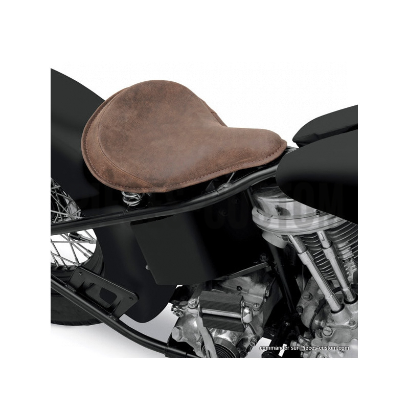 Selle-Solo-large-Cuir-marron-vieilli-Contours-cousus