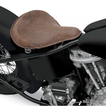 Selle-Solo-large-Cuir-marron-vieilli-Contours-cousus