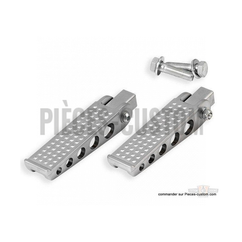 Repose-pieds-forgés-Knurled-Chrome-Kustom-Tech