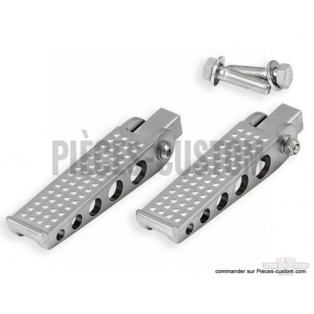 Repose-pieds-forgés-Knurled-Chrome-Kustom-Tech